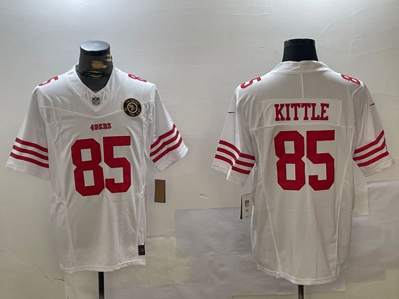 Men San Francisco 49ers #85 Kittle White three generations 2024 Nike Limited NFL Jersey style 2->->